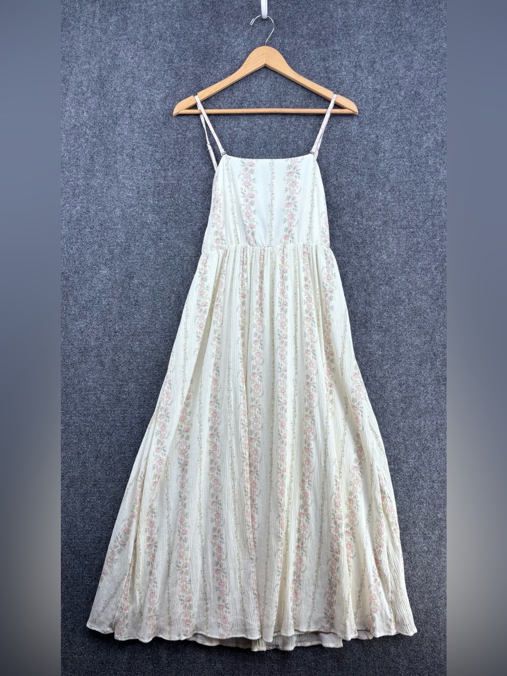 Bridgerton Celebrity Pink Crème Floral Cottagecore Coquette Maxi Dress Women’s L